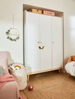 Armoire 3 Portes LIGNE CONFETTI Blanc/bois - Vertbaudet -Vertbaudet Shop armoire 3 portes ligne confetti 4