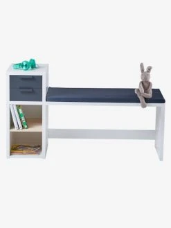 Banc De Lecture + Rangement LIGNE REGLISSE Blanc/gris Foncé - Vertbaudet -Vertbaudet Shop banc de lecture rangement ligne reglisse 3