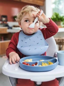 Bavoir Avec Récupérateur En Silicone Blanc Terrazzo - Vertbaudet -Vertbaudet Shop bavoir avec recuperateur en silicone 5