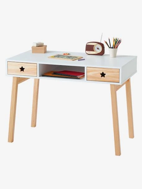 Bureau Enfant LIGNE GRANDE OURSE Blanc / Bois - Vertbaudet 4 Bureau Enfant LIGNE GRANDE OURSE Blanc / Bois - Vertbaudet – Image 2