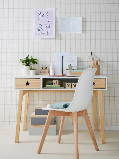 Bureau Enfant LIGNE GRANDE OURSE Blanc / Bois - Vertbaudet 3 Bureau Enfant LIGNE GRANDE OURSE Blanc / Bois - Vertbaudet