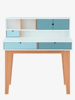 Bureau Enfant LIGNE OSLO Blanc/bleu/bois - Vertbaudet -Vertbaudet Shop bureau enfant ligne oslo 3