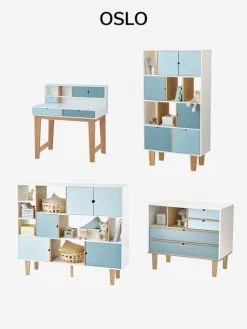 Bureau Enfant LIGNE OSLO Blanc/bleu/bois - Vertbaudet -Vertbaudet Shop bureau enfant ligne oslo 5