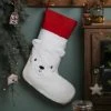 Chaussette De Noël Ours En Bouclette Personnalisable Blanc - Vertbaudet -Vertbaudet Shop chaussette de noel ours en bouclette personnalisable