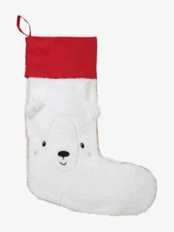Chaussette De Noël Ours En Bouclette Personnalisable Blanc - Vertbaudet -Vertbaudet Shop chaussette de noel ours en bouclette personnalisable 2