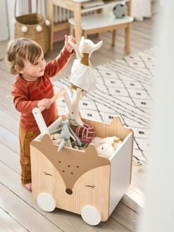 Coffre à Roulettes Biche Blanc - Bois - Vertbaudet -Vertbaudet Shop coffre a roulettes biche 3