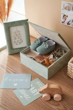 Coffret Cadeau Cadre + Boite à Compartiments En Velours Vert - Vertbaudet -Vertbaudet Shop coffret cadeau cadre boite a compartiments en velours 4