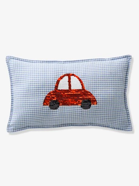 Coussin En Seersucker à Sequins Réversibles EN VOITURE SIMON Bleu - Vertbaudet 7 Coussin En Seersucker à Sequins Réversibles EN VOITURE SIMON Bleu - Vertbaudet – Image 5