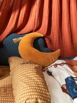Coussin Lune En Velours EDEN INDIA Ocre - Vertbaudet -Vertbaudet Shop coussin lune en velours eden india 2