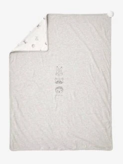 Couverture Bébé En Maille Jersey Coton Bio* MINI COMPAGNIE écru / Gris Chiné - Vertbaudet -Vertbaudet Shop couverture bebe en maille jersey coton bio mini compagnie 4