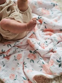 Couverture Bébé Jersey/gaze De Coton EAU DE ROSE Rose - Vertbaudet -Vertbaudet Shop couverture bebe jerseygaze de coton eau de rose 2