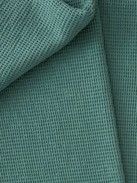 Couvre-lit Nid D'abeille Gaufrette Bleu Vert - Vertbaudet 4 Couvre-lit Nid D'abeille Gaufrette Bleu Vert - Vertbaudet – Image 2