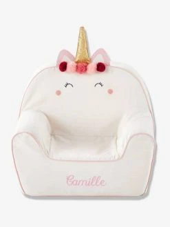 Fauteuil En Mousse Personnalisable Licorne Blanc - Vertbaudet -Vertbaudet Shop fauteuil en mousse personnalisable licorne 2