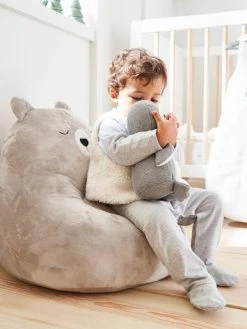 Fauteuil Ours Fausse Fourrure Gris Clair - Vertbaudet -Vertbaudet Shop fauteuil ours fausse fourrure 2