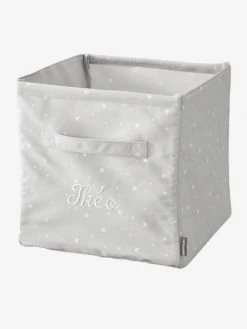Grand Bac De Rangement En Tissu Personnalisable Gris - Vertbaudet