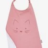 Grand Bavoir Brodé Animaux Rose Poudré/chat - Vertbaudet