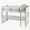 Lit Mezzanine Mi-hauteur Enfant LIGNE EVEREST Blanc/bois - Vertbaudet 1 Lit Mezzanine Mi-hauteur Enfant LIGNE EVEREST Blanc/bois - Vertbaudet -Vertbaudet Shop lit mezzanine mi hauteur enfant ligne everest
