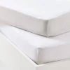 Lot De 2 Draps-housses Bébé En Jersey Uni Blanc Blanc - Vertbaudet -Vertbaudet Shop lot de 2 draps housses bebe en jersey uni blanc