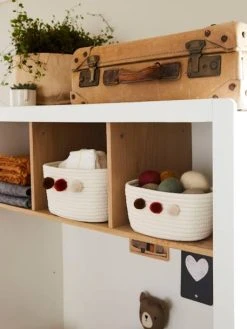 Lot De 2 Paniers En Corde à Pompons Beige - Vertbaudet -Vertbaudet Shop lot de 2 paniers en corde a pompons 3