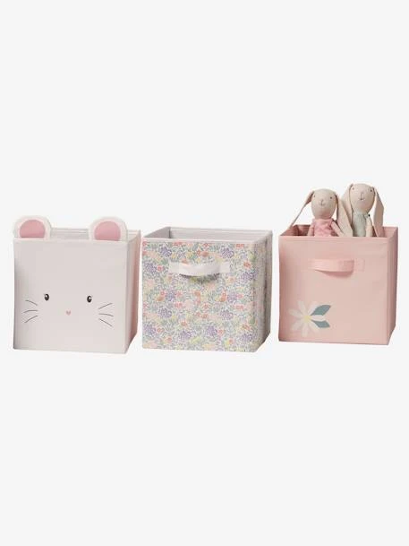 Lot De 3 Bacs De Rangement Champêtre Blanc Imprimé - Vertbaudet 3 Lot De 3 Bacs De Rangement Champêtre Blanc Imprimé - Vertbaudet