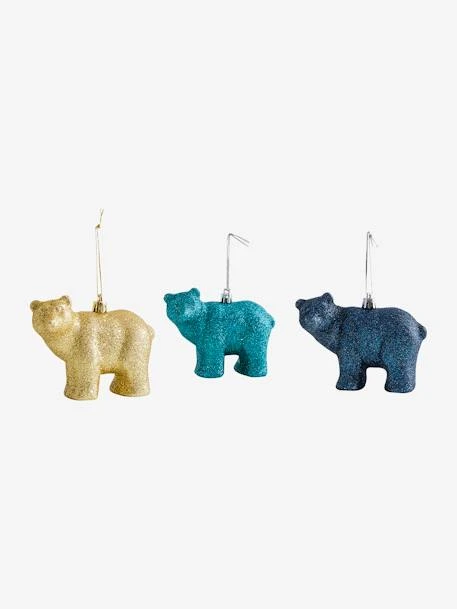 Lot De 3 Décorations De Noël Ours Pailletés Vert - Vertbaudet 3 Lot De 3 Décorations De Noël Ours Pailletés Vert - Vertbaudet