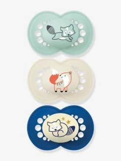 Lot De 3 Sucettes En Silicone MAM 18M+ : 2 Original + 1 Nuit Lot Gris Motifs Phoques - Mam -Vertbaudet Shop lot de 3 sucettes en silicone mam 18m 2 original 1 nuit 1
