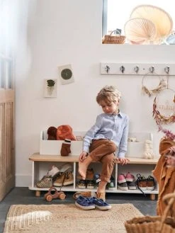 Meuble à Chaussures LIGNE PTILOU Blanc/bois - Vertbaudet -Vertbaudet Shop meuble a chaussures ligne ptilou 3