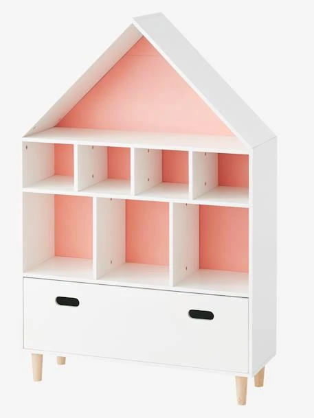 Meuble De Rangement 9 Cases Maison Blanc/bleu - Vertbaudet 5 Meuble De Rangement 9 Cases Maison Blanc/bleu - Vertbaudet – Image 3