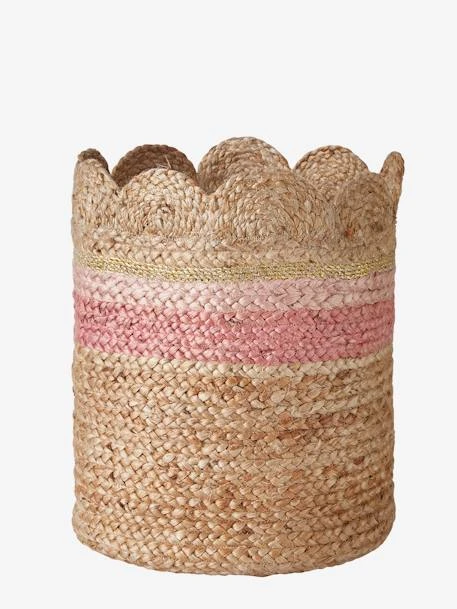 Panier En Jute Festonné Fiore Osier/rose - Vertbaudet 4 Panier En Jute Festonné Fiore Osier/rose - Vertbaudet – Image 2