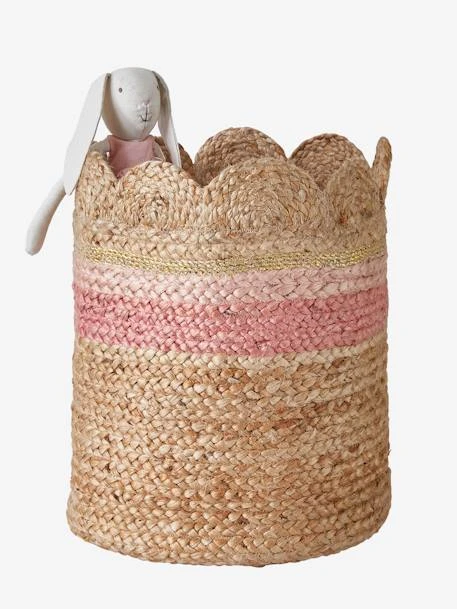 Panier En Jute Festonné Fiore Osier/rose - Vertbaudet 3 Panier En Jute Festonné Fiore Osier/rose - Vertbaudet