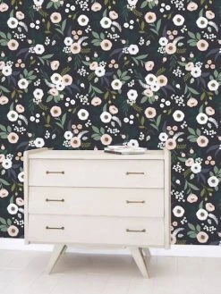 Papier Peint Intissé Lilipinso Fleurs Sur Fond Sombre - Lilipinso -Vertbaudet Shop papier peint intisse lilipinso 1