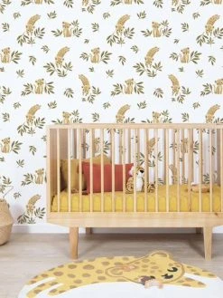 Papier Peint Léopard Savane Felidae LILIPINSO Ocre - Lilipinso -Vertbaudet Shop papier peint leopard savane felidae lilipinso 2