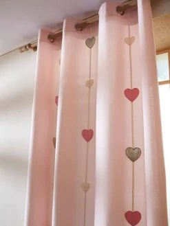 Rideau Tamisant Guirlande Coeurs Rose - Vertbaudet -Vertbaudet Shop rideau tamisant guirlande coeurs 3