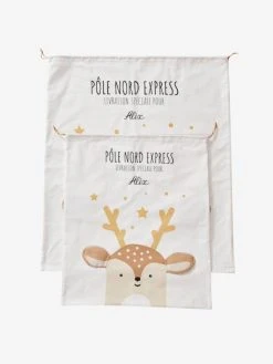 Sac à Jouets Personnalisable Renne Ecru - Vertbaudet -Vertbaudet Shop sac a jouets personnalisable renne 2