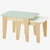 Tables Gigognes Gris Vert/bois + Blanc/bois - Vertbaudet -Vertbaudet Shop tables gigognes