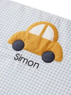 Tapis Photo Bébé Personnalisable En Gaze De Coton EN VOITURE SIMON ! Bleu - Vertbaudet -Vertbaudet Shop tapis photo bebe personnalisable en gaze de coton en voiture simon 1 3
