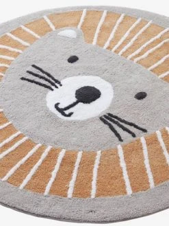 Tapis Rond Lavable Lion Gris / Orange - Vertbaudet -Vertbaudet Shop tapis rond lavable lion 4