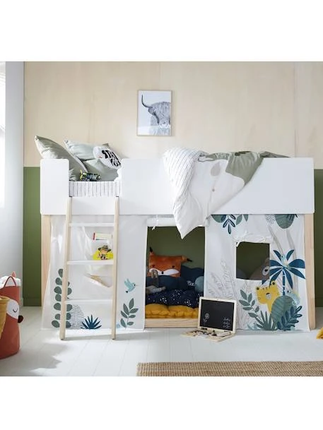 Tente De Lit Jungle Imaginaire Blanc Clair Uni Avec Decor - Vertbaudet 5 Tente De Lit Jungle Imaginaire Blanc Clair Uni Avec Decor - Vertbaudet – Image 3